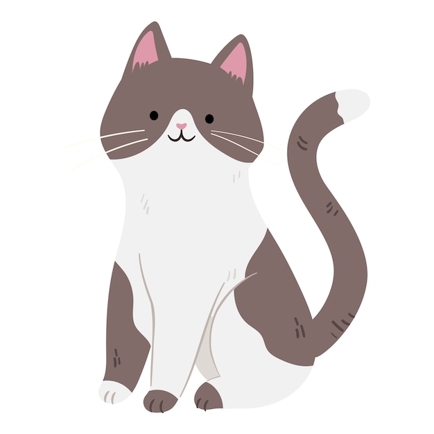 Animal de compagnie isolé dessiné à la main