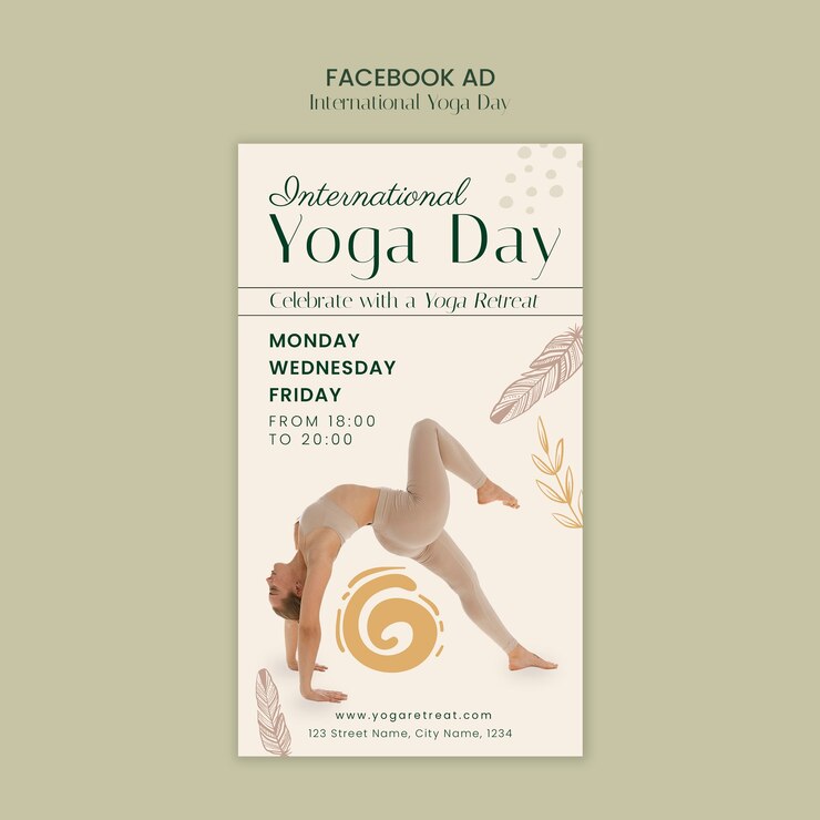 PSD gratuit annonce sur facebook pour la journée internationale du yoga