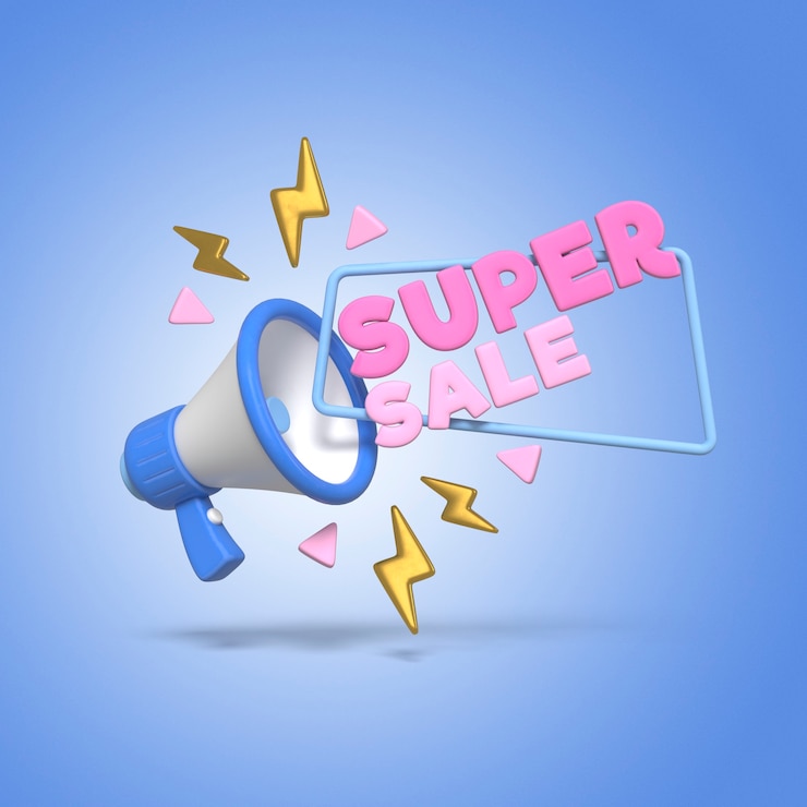PSD gratuit annonce de super vente en rendu 3d