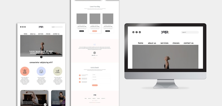 PSD gratuit application mobile et écran de cours de yoga