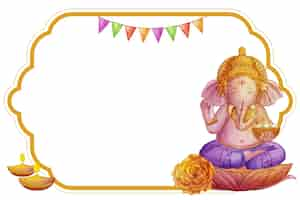 PSD gratuit l'aquarelle ganesh est isolée.