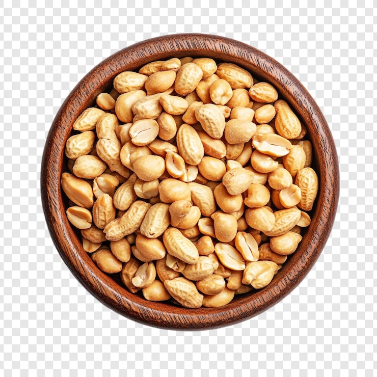 PSD gratuit des arachides rôties dans un bol en bois une collation nutritive et délicieuse