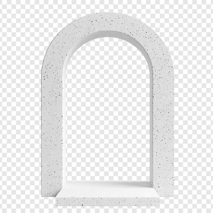 PSD gratuit une arcade blanche élégante avec une texture tachetée