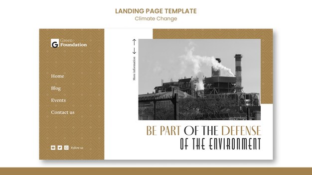 Arrêter le modèle de page de destination du changement climatique