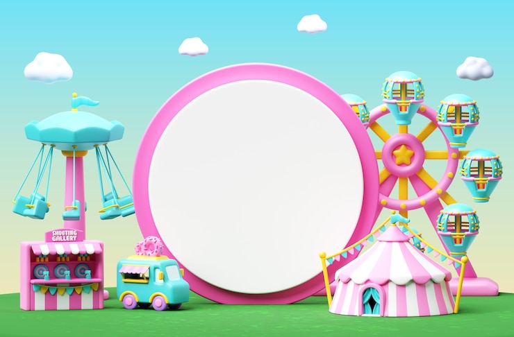 PSD gratuit arrière-plan de la bannière en blanc de la vente du parc d'attractions
