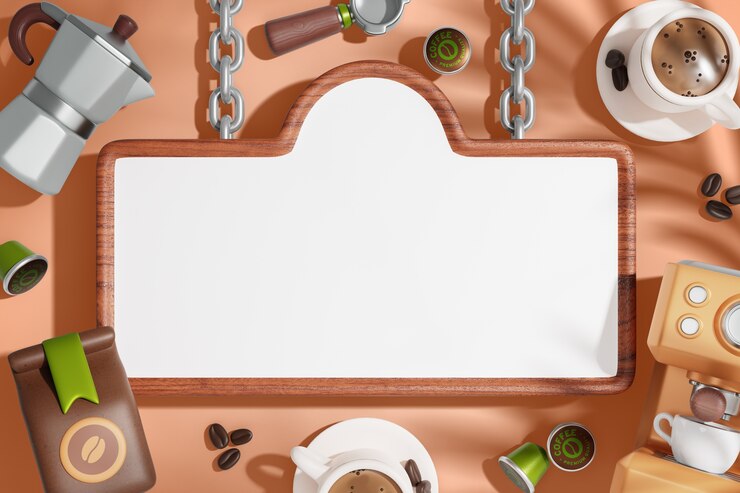 PSD gratuit arrière-plan d'une bannière blanche à l'heure du café