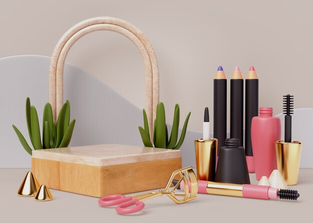 Arrière-plan du podium des ventes de beauté