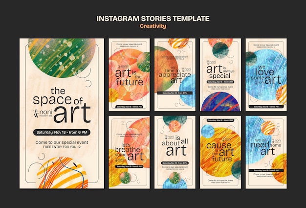 PSD gratuit l'art de l'espace à l'aquarelle dans les histoires d'instagram