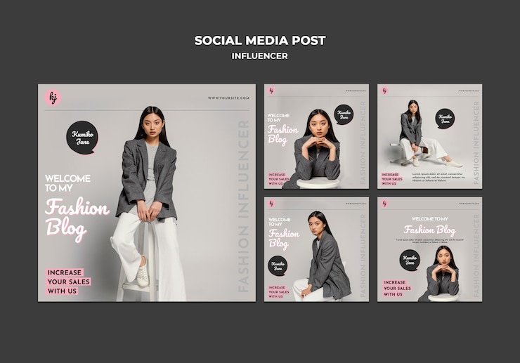 PSD gratuit article sur les médias sociaux du blogueur de mode