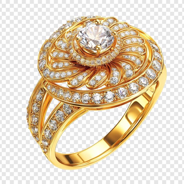 Une bague en diamant d'or de luxe avec un design floral exquis