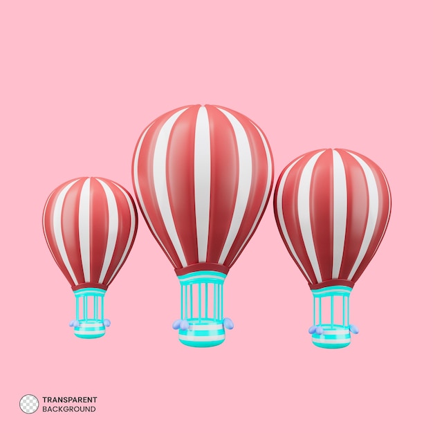 PSD gratuit ballon à air chaud icône isolé rendu 3d illustration