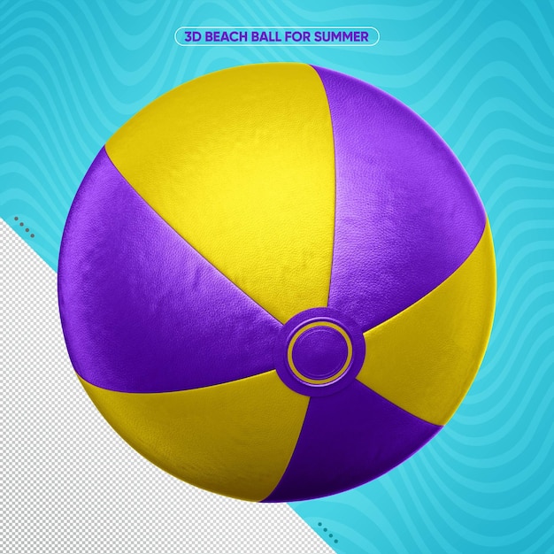 ballon de plage jaune avec violet