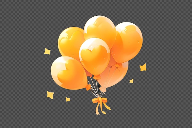 Ballons Mignons Jaunes 3d