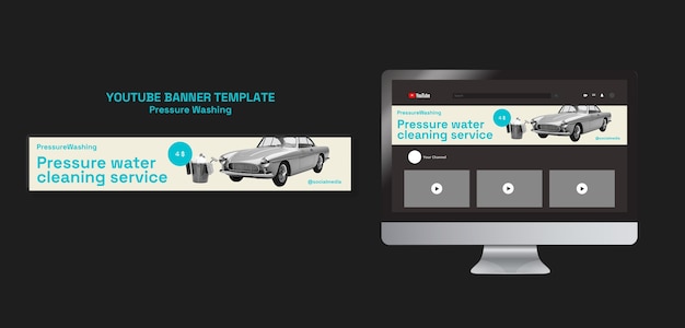 Banner du service de lavage sous pression sur youtube