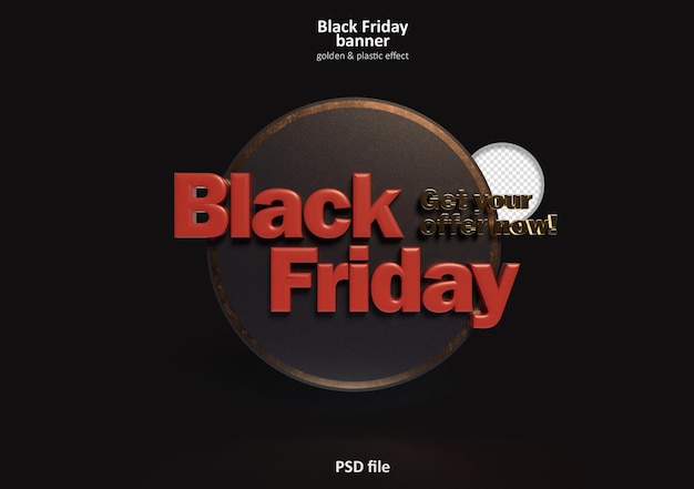 Bannière 3D du vendredi noir