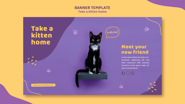 Bannière adopter un modèle de chaton