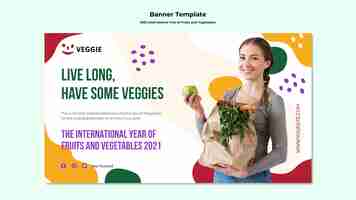 PSD gratuit bannière de l'année internationale des fruits et légumes