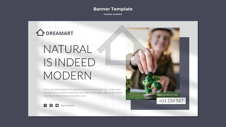 PSD gratuit bannière d'architecte créatif