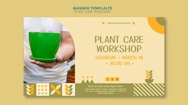 Bannière De L'atelier De Soins Des Plantes