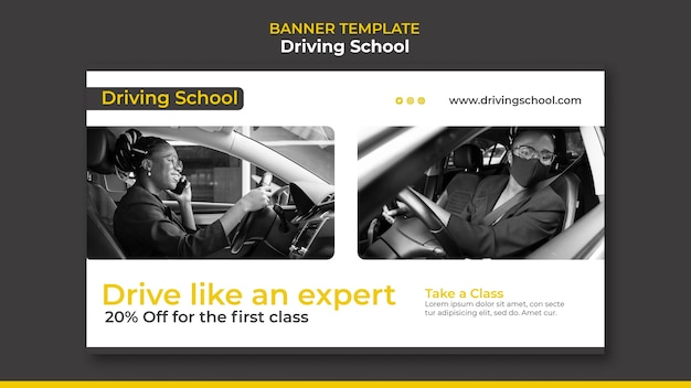 PSD gratuit bannière d'auto-école