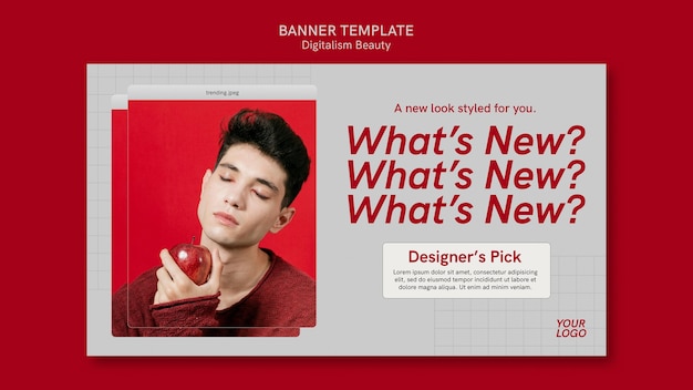 PSD gratuit bannière de beauté numérique avec photo