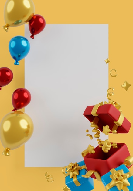 Bannière blanche de vente verticale d'anniversaire