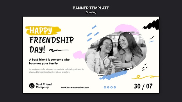 PSD gratuit bannière de bonne fête de l'amitié