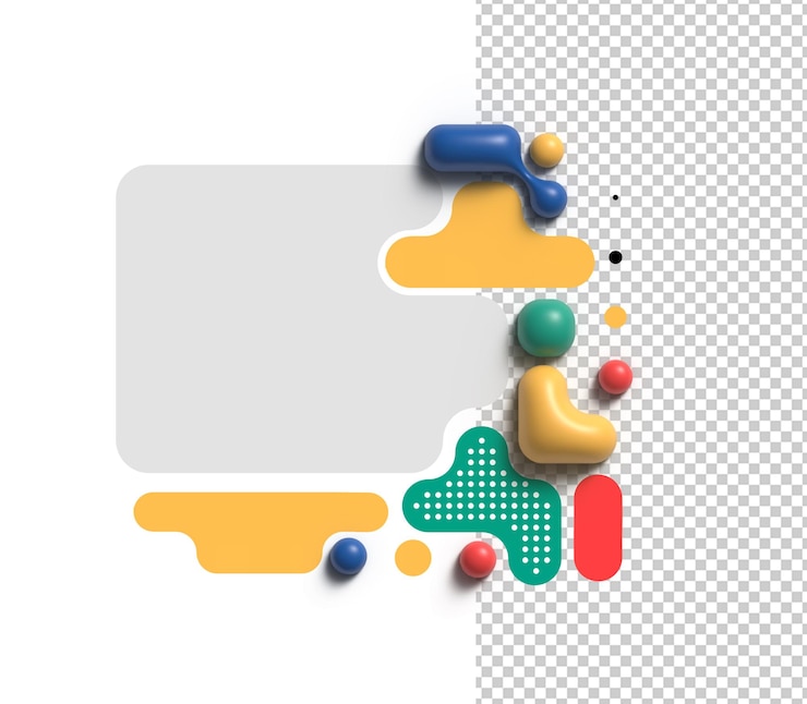 PSD gratuit bannière de carrés géométriques abstraits 3d fichier psd transparent de rendu 3d