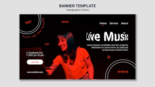 Bannière de chaos de typographie