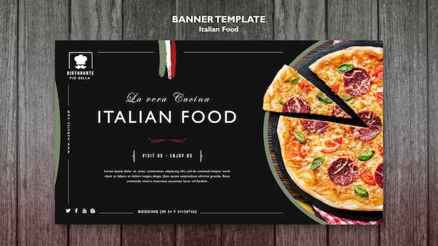 PSD gratuit bannière de cuisine italienne