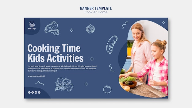 PSD gratuit bannière de cuisine à la maison