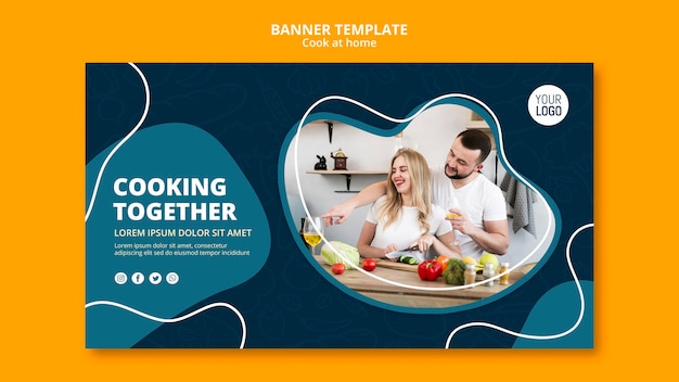 PSD gratuit bannière de cuisine à la maison