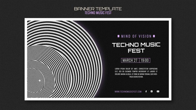 Bannière de festival de musique techno