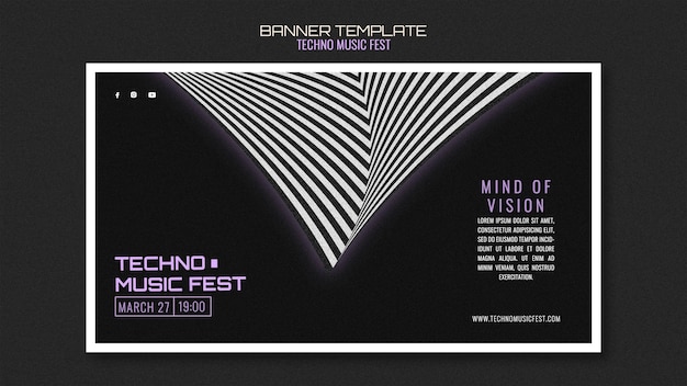 Bannière de festival de musique techno