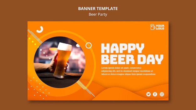 PSD gratuit bannière de fête de la bière