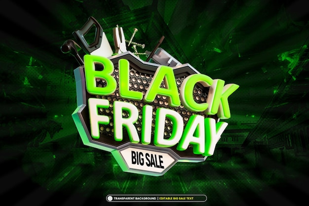 PSD gratuit bannière de grande vente du black friday avec texte modifiable