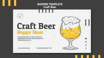 PSD gratuit bannière happy hour de bière artisanale