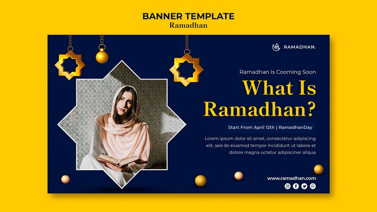 PSD gratuit bannière horizontale de célébration du ramadan