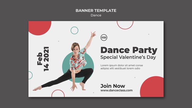 Bannière horizontale de classe de danse