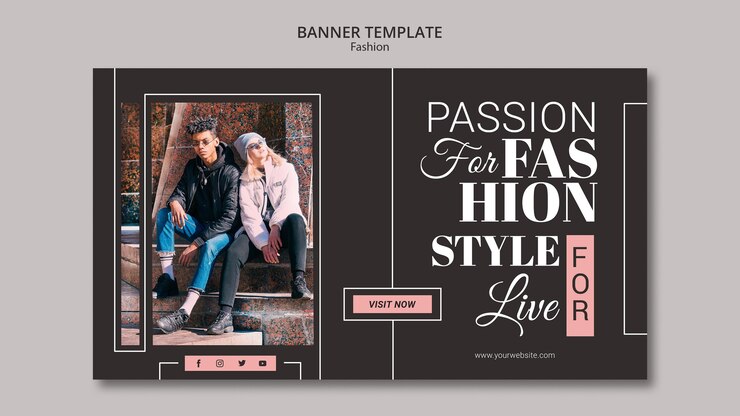 PSD gratuit bannière horizontale de concept de mode