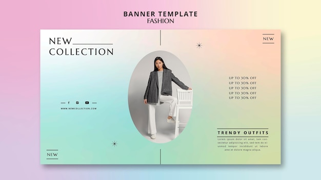 PSD gratuit bannière horizontale de la nouvelle collection