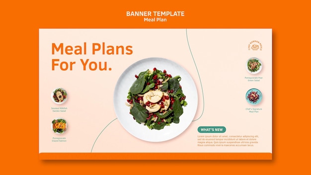 PSD gratuit bannière horizontale des plans de repas