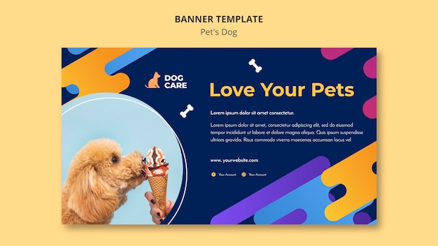 PSD gratuit bannière horizontale pour les affaires d'animalerie