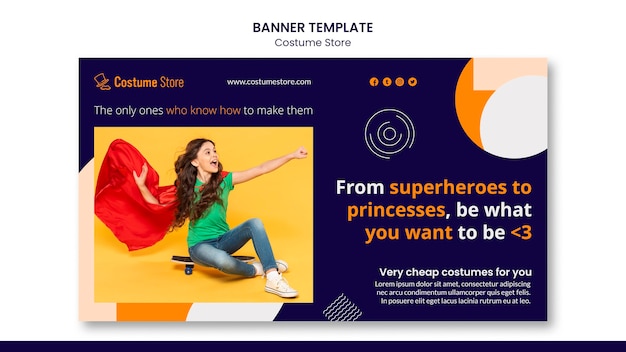 PSD gratuit bannière horizontale pour costumes d'halloween