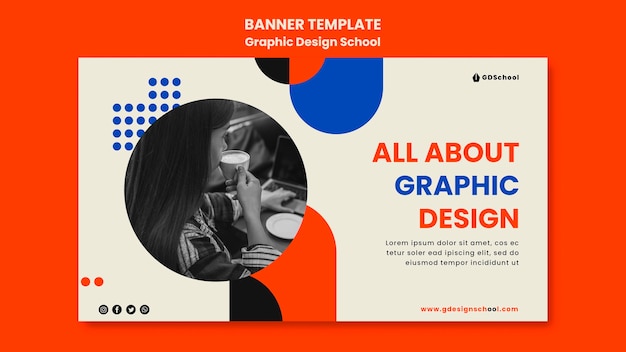 Bannière horizontale pour l'école de graphisme