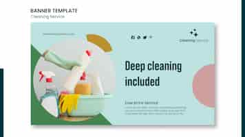 PSD gratuit bannière horizontale pour entreprise de nettoyage de maison