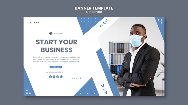 Bannière horizontale pour entreprise professionnelle