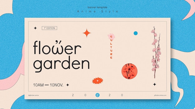 PSD gratuit bannière horizontale pour jardin fleuri