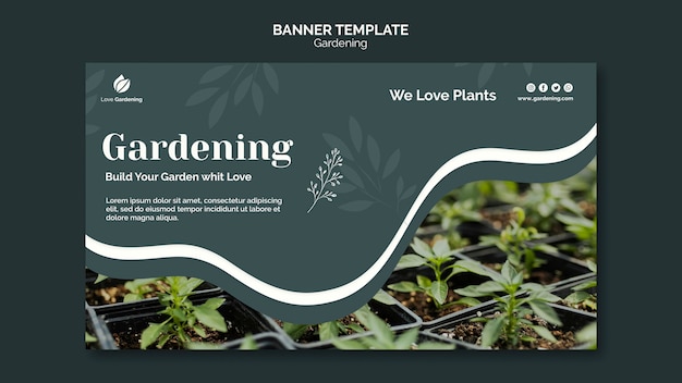 PSD gratuit bannière horizontale pour le jardinage