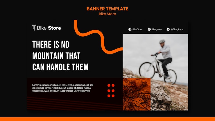 PSD gratuit bannière horizontale pour magasin de vélos